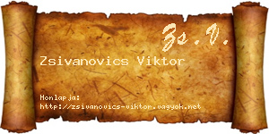 Zsivanovics Viktor névjegykártya